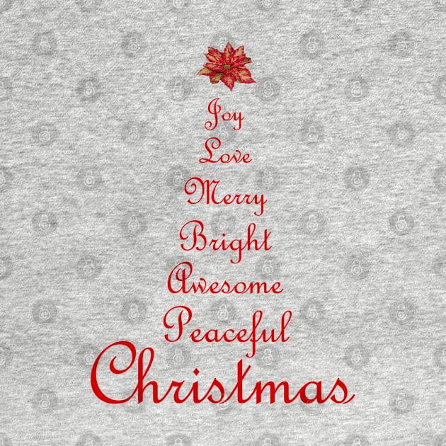 Christmas Tree Word Art Script Typography in Red by Star58